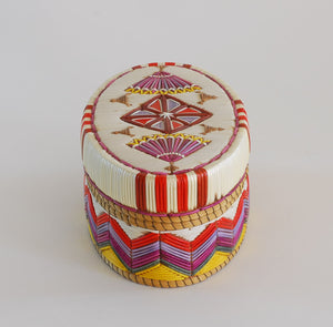 Quill Box with "Diamond" Center and Fan Accents by Marina Recollet