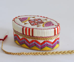 Quill Box with "Diamond" Center and Fan Accents by Marina Recollet