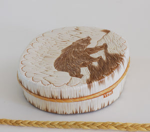 Quill Box with Walking Bear by Yvonne Walker Keshick