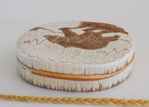 Quill Box with Walking Bear by Yvonne Walker Keshick