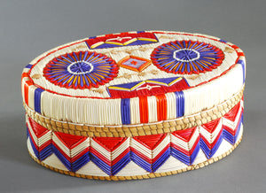 Quill Box with Purple and Red Rosettes by Marina Recollet
