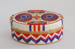 Quill Box with Purple and Red Rosettes by Marina Recollet