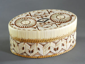 Quill Box with Rosettes and Geometrics in Natural Colors by Marina Recollet