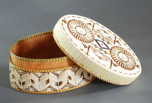 Quill Box with Rosettes and Geometrics in Natural Colors by Marina Recollet