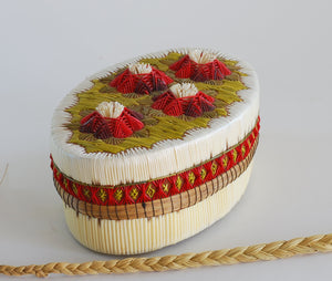 Quill Box with Four Tufted Flowers by Clara Barker