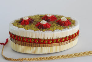 Quill Box with Four Tufted Flowers by Clara Barker