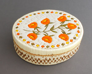 Quill Box with Orange Flowers by Helen Trudeau