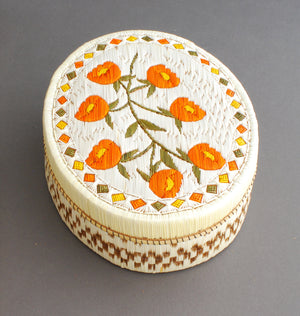 Quill Box with Orange Flowers by Helen Trudeau