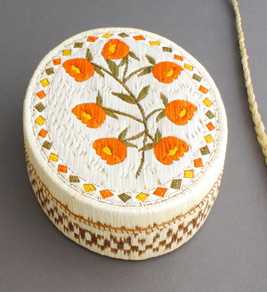 Quill Box with Orange Flowers by Helen Trudeau