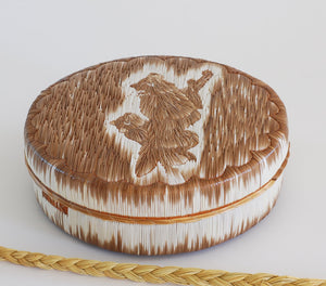 Quill Box with Running Wolves by Yvonne Walker Keshick