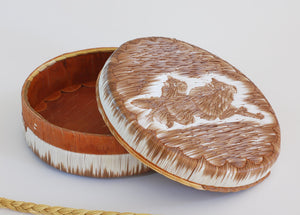 Quill Box with Running Wolves by Yvonne Walker Keshick