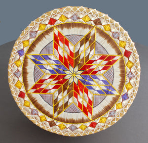 Quill Box with Large Polychrome Star by Jean Mishibinijima