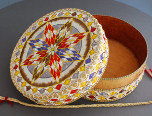 Quill Box with Large Polychrome Star by Jean Mishibinijima