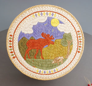 Quill Box with Moose Scene by Delia Beboning