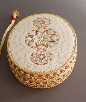 Quill Box, Oval, with Three Stars, by Marina Recollet