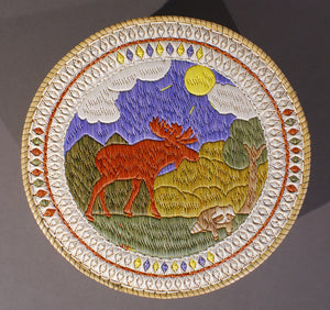 Quill Box with Moose Scene by Delia Beboning