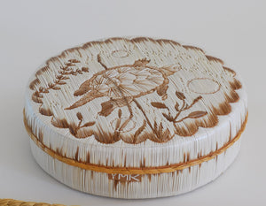 Quill Box with Turtle Swimming Through the Water by Yvonne Walker Keshick
