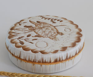 Quill Box with Turtle Swimming Through the Water by Yvonne Walker Keshick