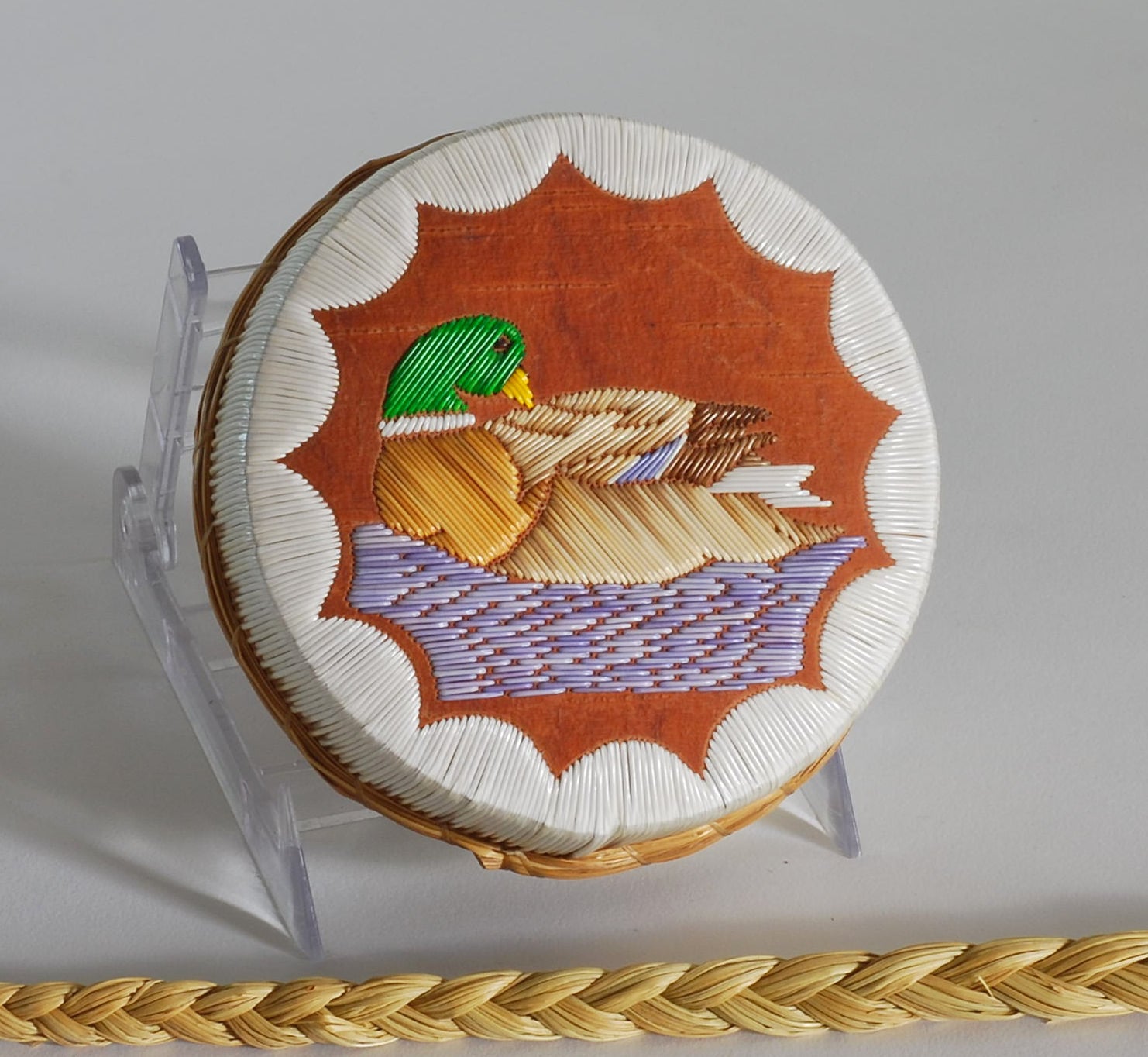 Quill Box with Preening Mallard by Pauline Worthington