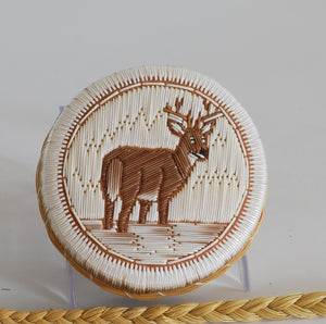 Quill Box with Wading/ Watching Buck by Penny Worthington