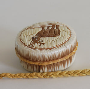Quill Box with Wading/ Watching Buck by Penny Worthington