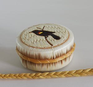 Quill Box with Red Winged Black Bird by Penny Worthington
