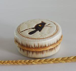 Quill Box with Red Winged Black Bird by Penny Worthington