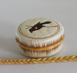 Quill Box with Red Winged Black Bird by Penny Worthington