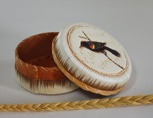 Quill Box with Red Winged Black Bird by Penny Worthington