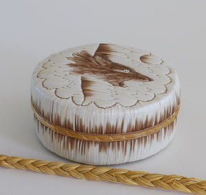 Quill Box with Howling Wolf Head by Yvonne Walker Keshick