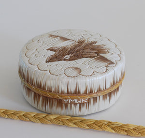 Quill Box with Howling Wolf Head by Yvonne Walker Keshick