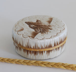 Quill Box with Howling Wolf Head by Yvonne Walker Keshick