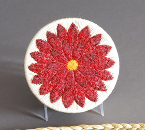 Quill Box with Tufted Red Flower by Rose Williams