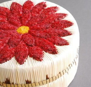 Quill Box with Tufted Red Flower by Rose Williams