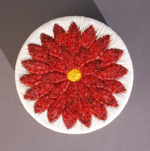 Quill Box with Tufted Red Flower by Rose Williams
