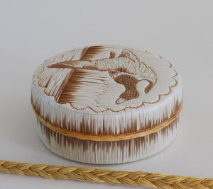 Quill Box with Flying Duck by Yvonne Walker Keshick