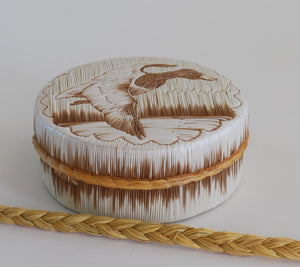 Quill Box with Flying Duck by Yvonne Walker Keshick
