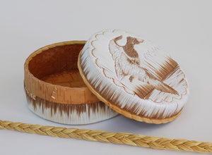 Quill Box with Flying Duck by Yvonne Walker Keshick