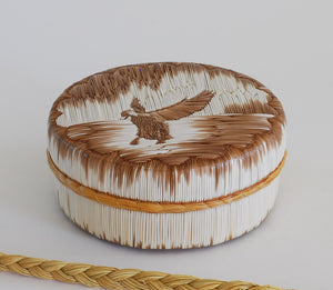 Quill Box with Duck Coming in for a Landing by Yvonne Walker Keshick