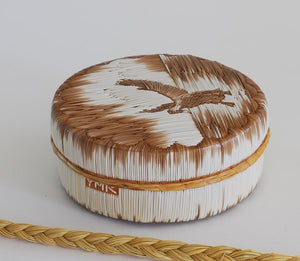 Quill Box with Duck Coming in for a Landing by Yvonne Walker Keshick