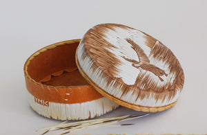 Quill Box with Duck Coming in for a Landing by Yvonne Walker Keshick