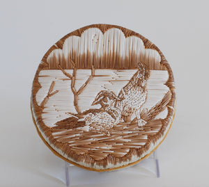 Quill Box with Wood Ducks on Shore by Yvonne Walker Keshick