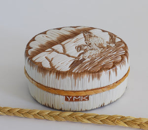 Quill Box with Wood Ducks on Shore by Yvonne Walker Keshick