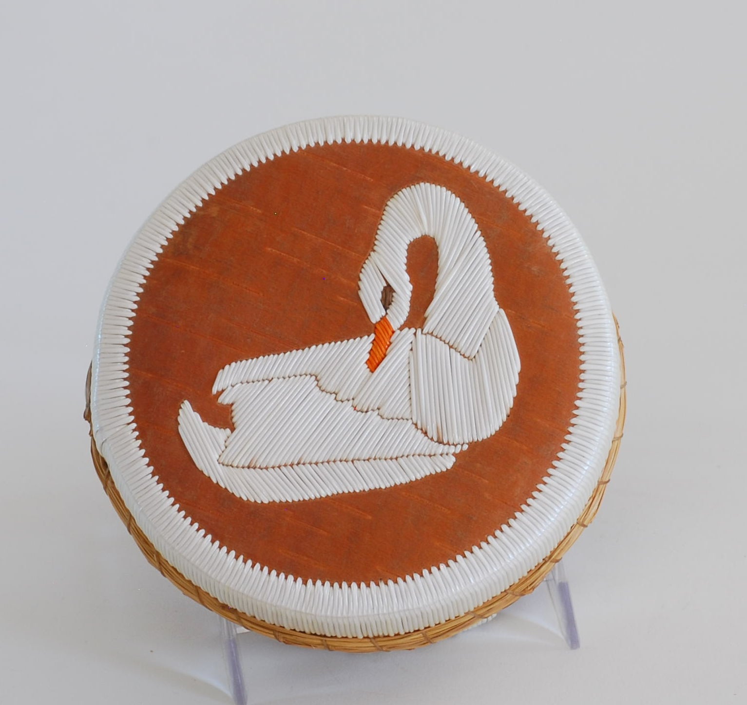 Quill Box with White Swan by Penny Worthington
