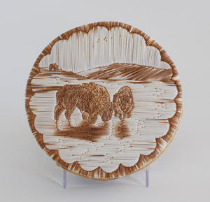 Quill Box by Yvonne Walker Keshick "Bison Wading in Water"