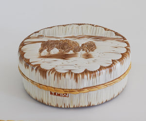 Quill Box by Yvonne Walker Keshick "Bison Wading in Water"