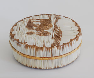 Quill Box by Yvonne Walker Keshick "Bison Wading in Water"
