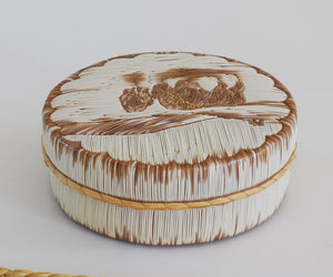 Quill Box by Yvonne Walker Keshick "Bison Wading in Water"