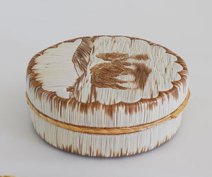 Quill Box by Yvonne Walker Keshick "Bison Wading in Water"