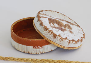 Quill Box by Yvonne Walker Keshick "Bison Wading in Water"
